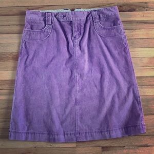 EUC Knee length purple corduroy skirt